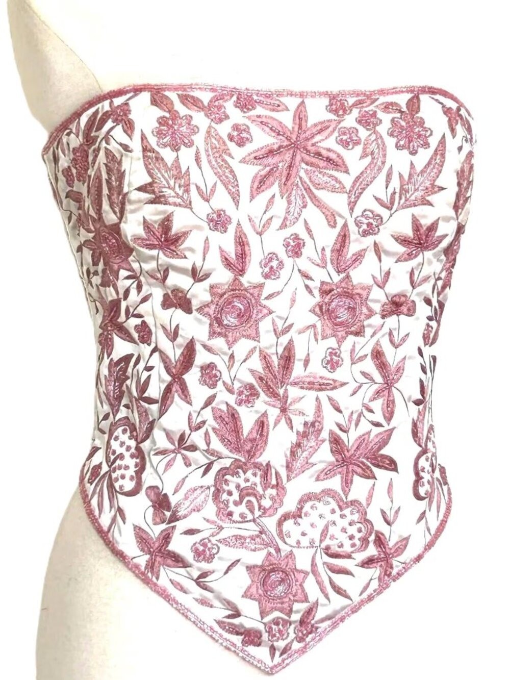 JASDEE Vintage Bustier Corset Hand Work Embroidery On Satin Style F3043